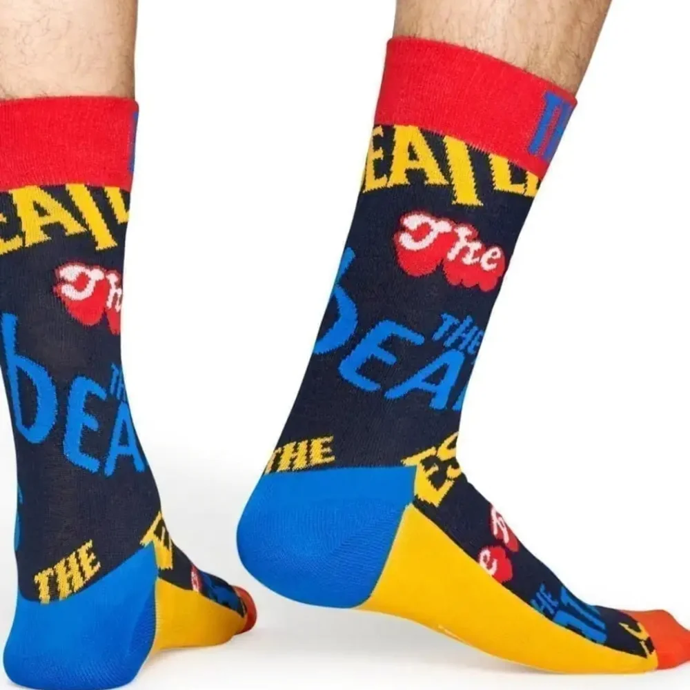 NWT Unisex The Beatles Happy Socks - Red, Blue, Yellow